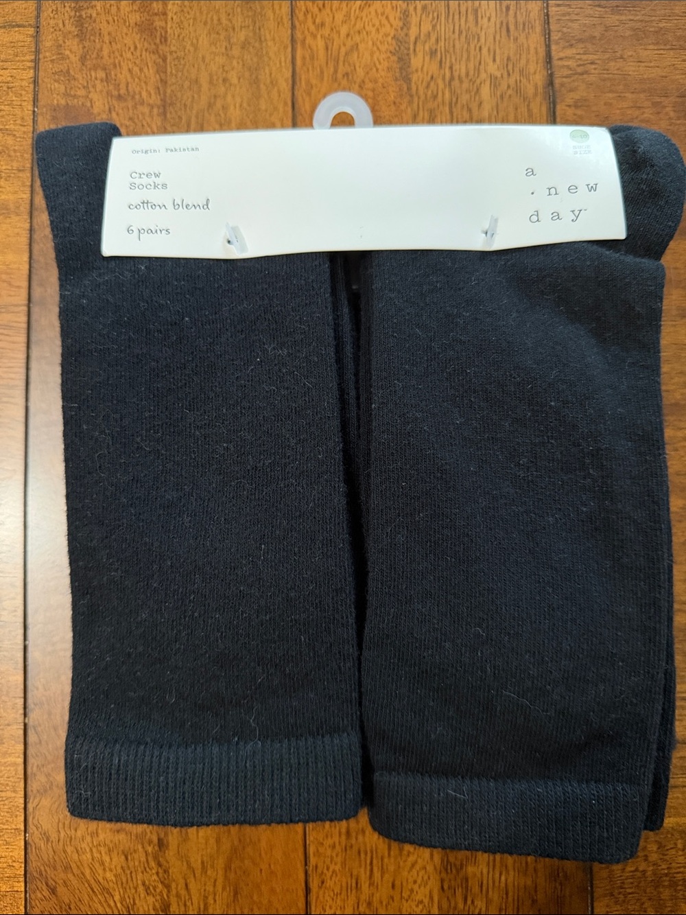 a new day Black Crew Socks - 6 Pack